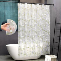 DUSCHVORHANG EVA 180 x 180 cm transparent matt wasserdicht weich mit Vanilleduft mit Haken - Transparent, Kunststoff (180/180cm) - MCBOSON