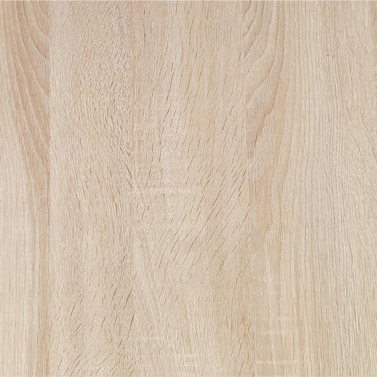 ESSZIMMERTISCH Rund eiche, Beine aus Metall weiß lackiert, 90/90/77cm - Eichefarben/Weiß, Holzwerkstoff (90/90/77cm) - Skraut Home