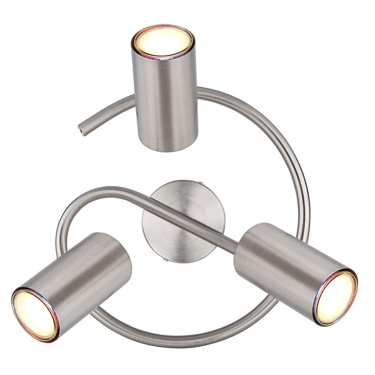 LED DECKENLEUCHTE Metall Chrom Silber - Silberfarben, Metall (25/25/13.5cm) - Globo Lighting