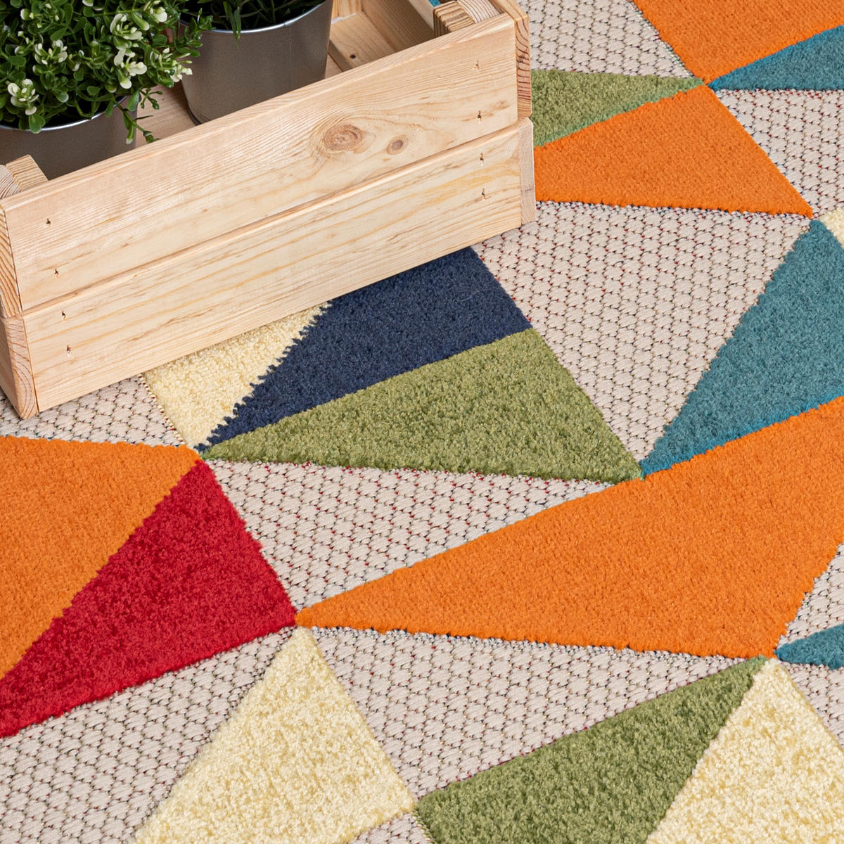 TEPPICH Outdoor Bunte Geometrisch Kurzflor Rechteckig - 120x170 cm - Dunkelblau, Textil (120/170cm) - Mazovia