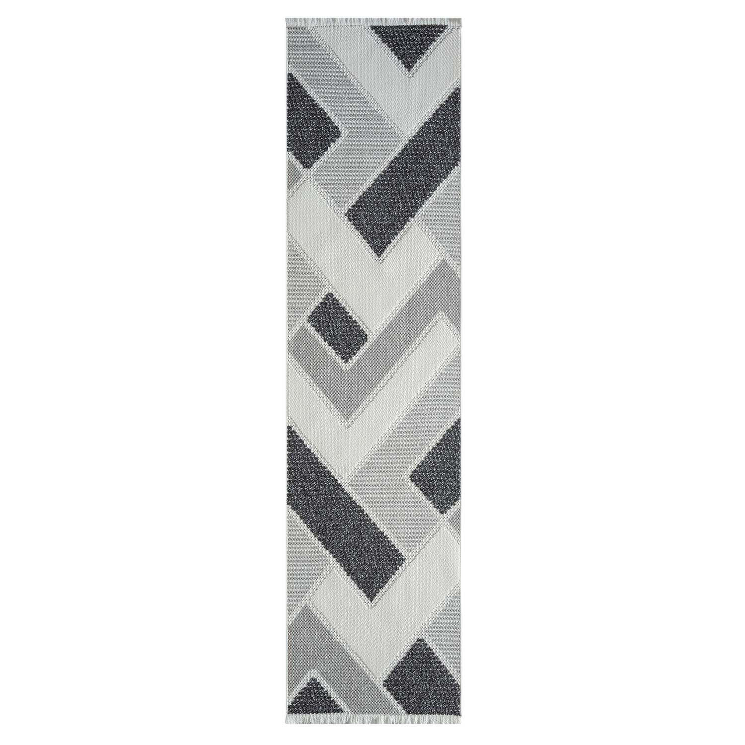 KURZFLOR-TEPPICH Lindo 8877 Grau 80x300 cm - Grau, Textil (80/300cm) - carpet city