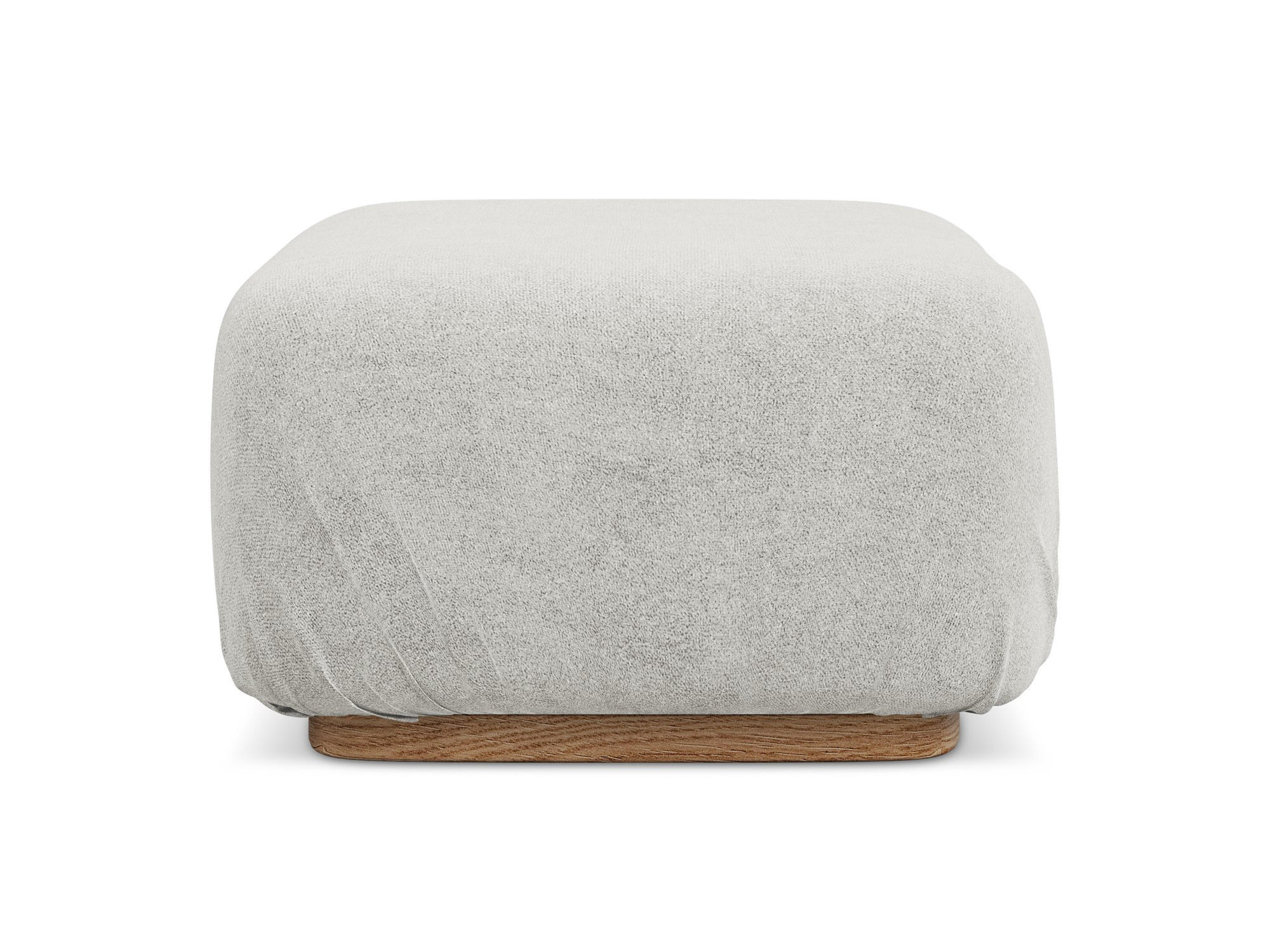 POUF Bouclé Stoff Grau - Silberfarben/Braun, Holz/Textil (83/95/41cm) - Makamii
