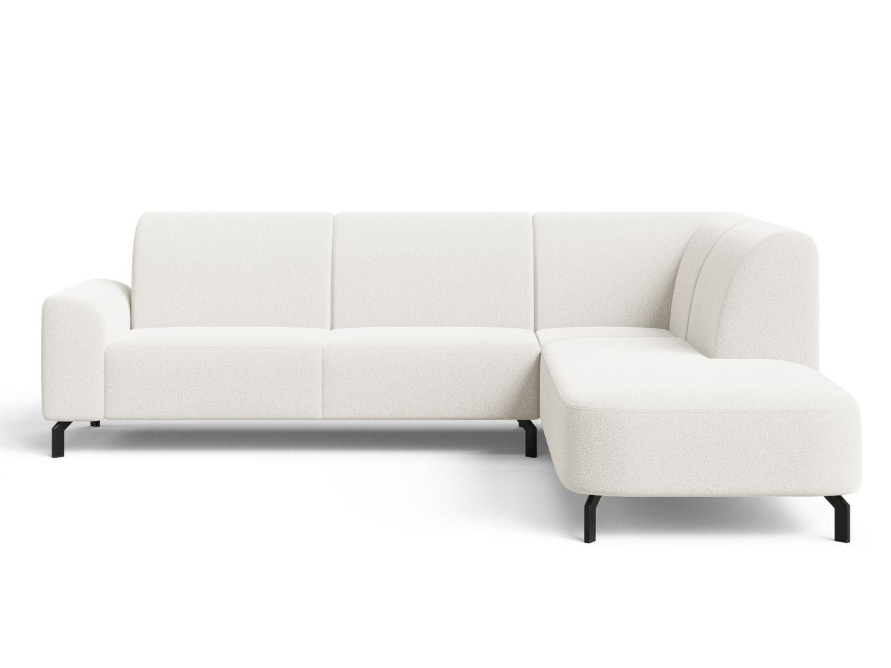 ECKSOFA Regento Weiß Rechts - Schwarz/Weiß, Holz/Textil (218/277cm) - Graingold