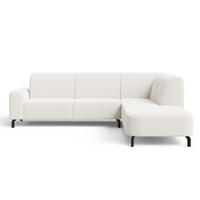 ECKSOFA Regento Weiß Rechts - Schwarz/Weiß, Holz/Textil (218/277cm) - Graingold