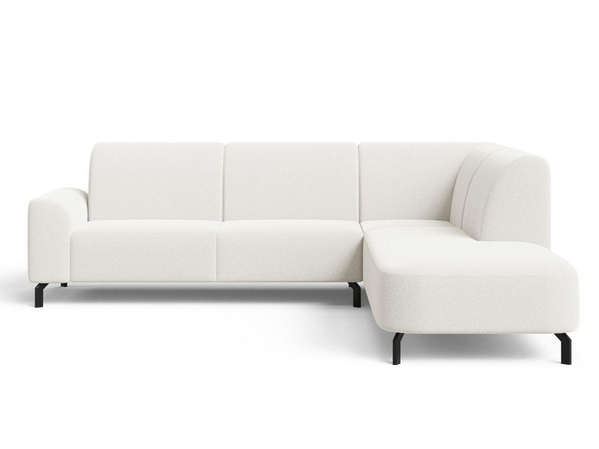 ECKSOFA Regento Weiß Rechts - Schwarz/Weiß, Holz/Textil (218/277cm) - Graingold