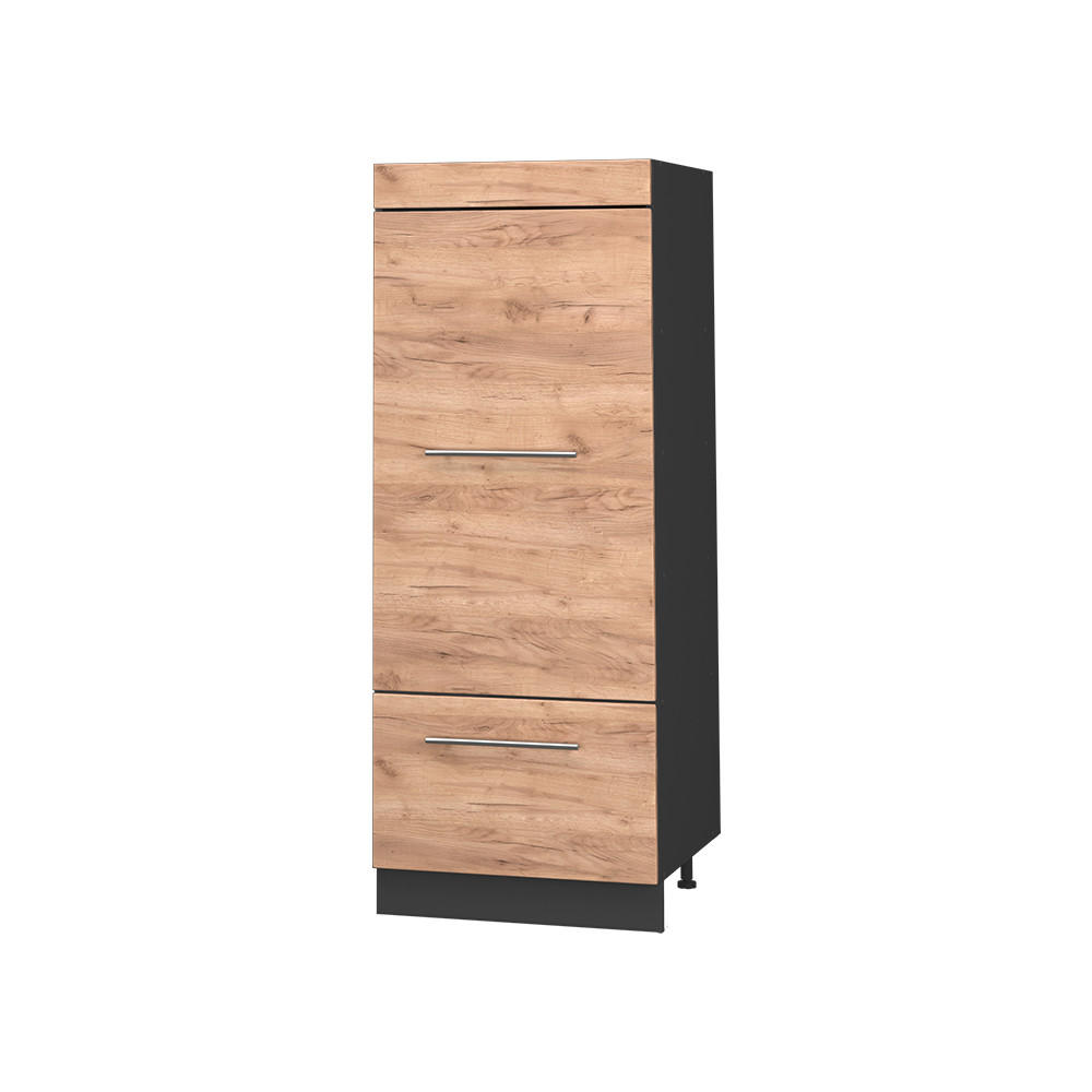 KÖKSSKAFFERI Fame-Line, Goldkraft ek/antracit, 60 cm Honungsek, Antracit 153.6/60/58.1 cm