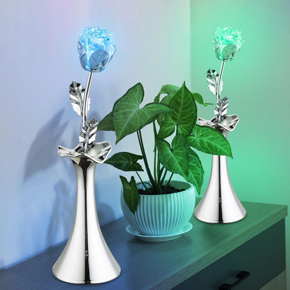 LED TISCHLEUCHTE JIMMY Silber Chrom 2er Set - Silberfarben, Metall (8.2/8.2/29cm) - Globo Lighting