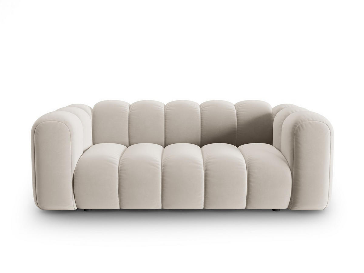 SOFA Lupine aus Samt beige 2 Sitzplätze - Beige, Textil (200/70/95cm) - Micadoni
