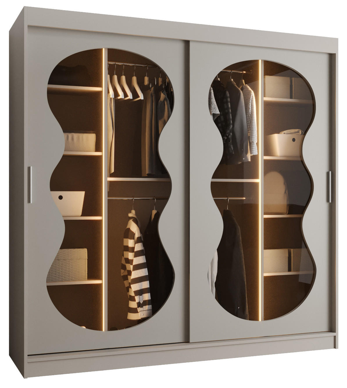 SCHWEBETÜRENSCHRANK 200/250/62 3-türig - Kaschmir, Holz (200/200/62cm) - Abiks Möbel