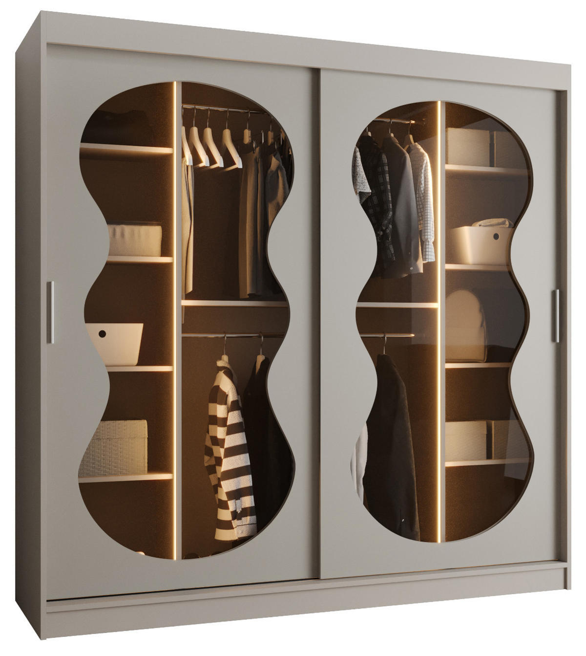 SCHWEBETÜRENSCHRANK 200/250/62 3-türig - Kaschmir, Holz (200/200/62cm) - Abiks Möbel
