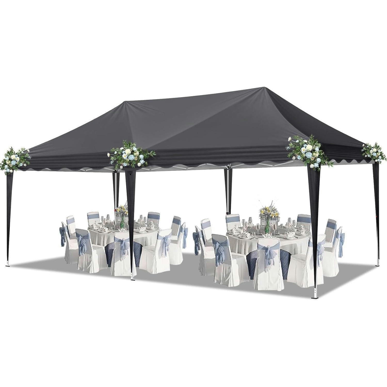 FALTPAVILLON 3x6m Dunkelgrau Wasserdicht UV-Schutz 50+ Textil - Anthrazit, Textil (300/316/600cm)