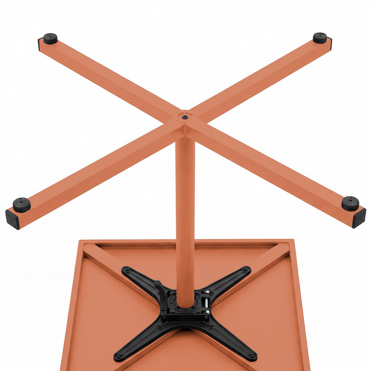 KLAPPTISCH - Stahl - Terracotta, Metall (60/60/74cm) - home24