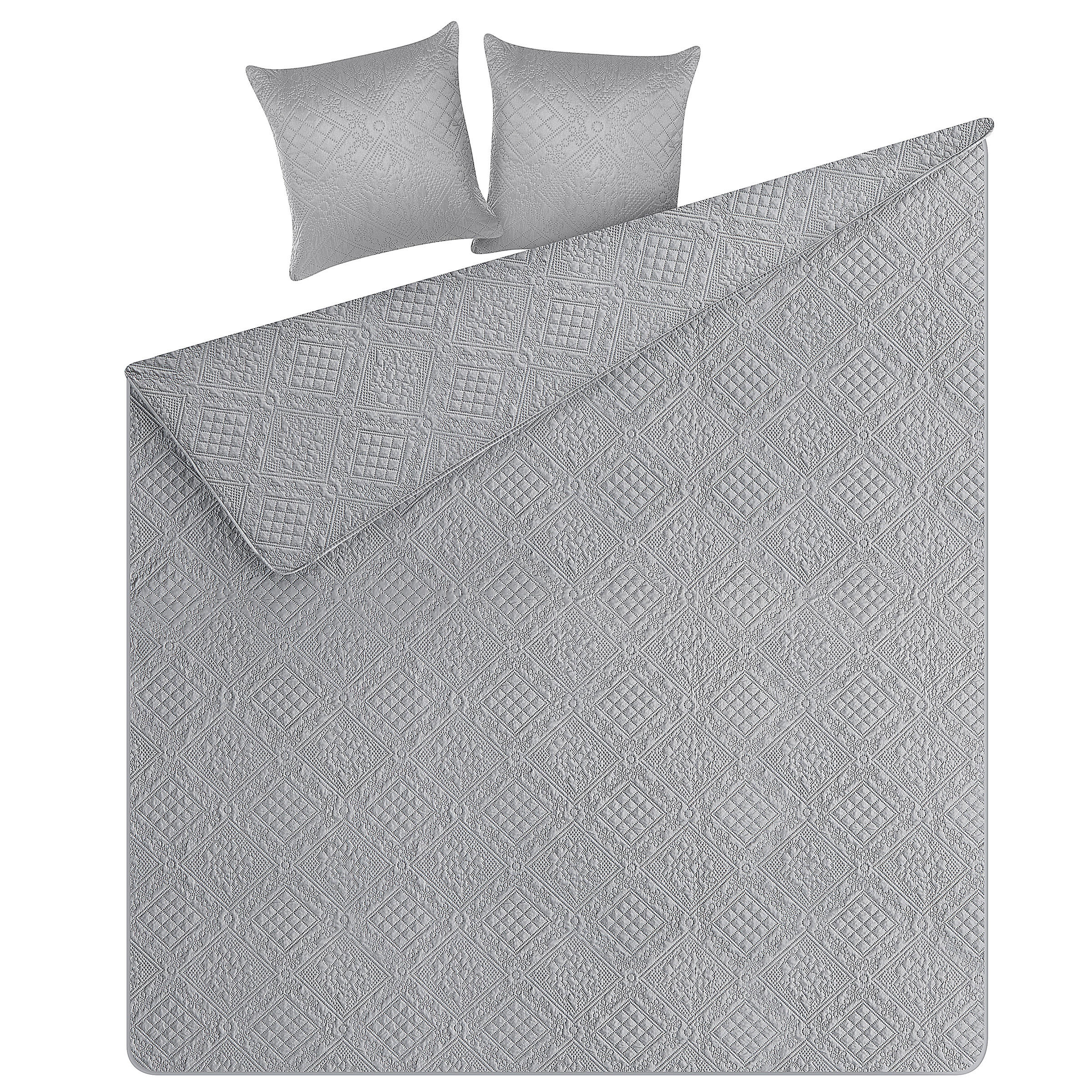 TAGESDECKEN Grau 140 x 210 cm Alamut - Grau, Textil (140/210cm) - Beliani