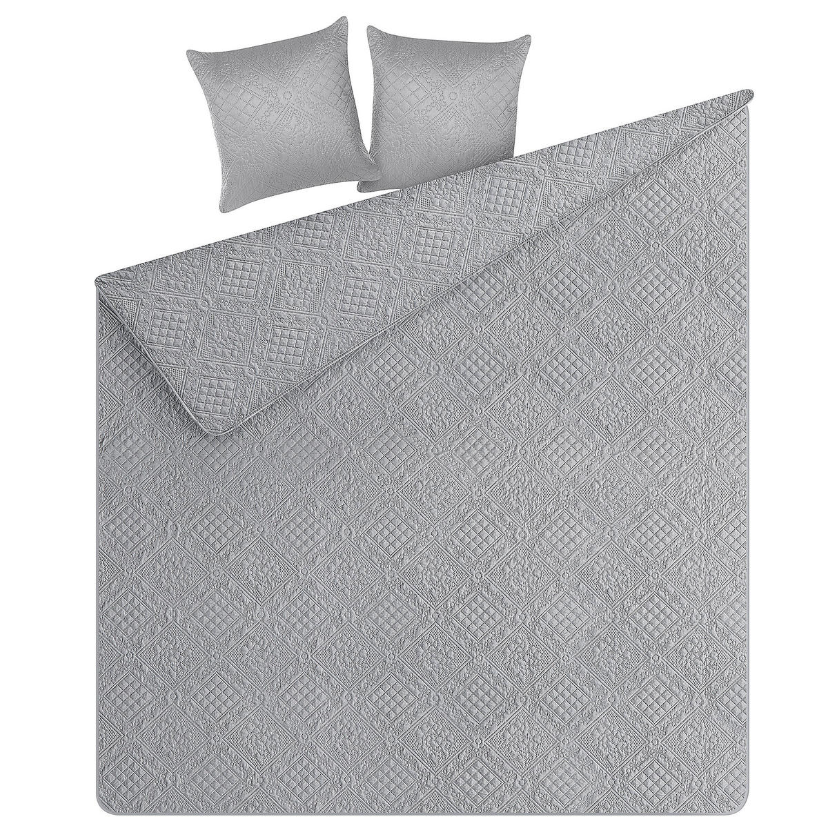 TAGESDECKEN Grau 140 x 210 cm Alamut - Grau, Textil (140/210cm) - Beliani