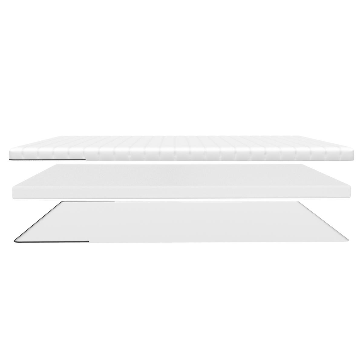 KALTSCHAUM-TOPPER – 120/200 cm, 11 cm Höhe - Weiß, Textil (120/200cm) - Schlaftroll