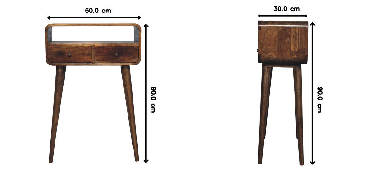 KONSOLENTISCH Grau gewaschenes Finish, 2 Schubladen, 1 offenes Regal, Braun - Graubraun/Braun, Holz (60/30/90cm) - Artisan Furniture
