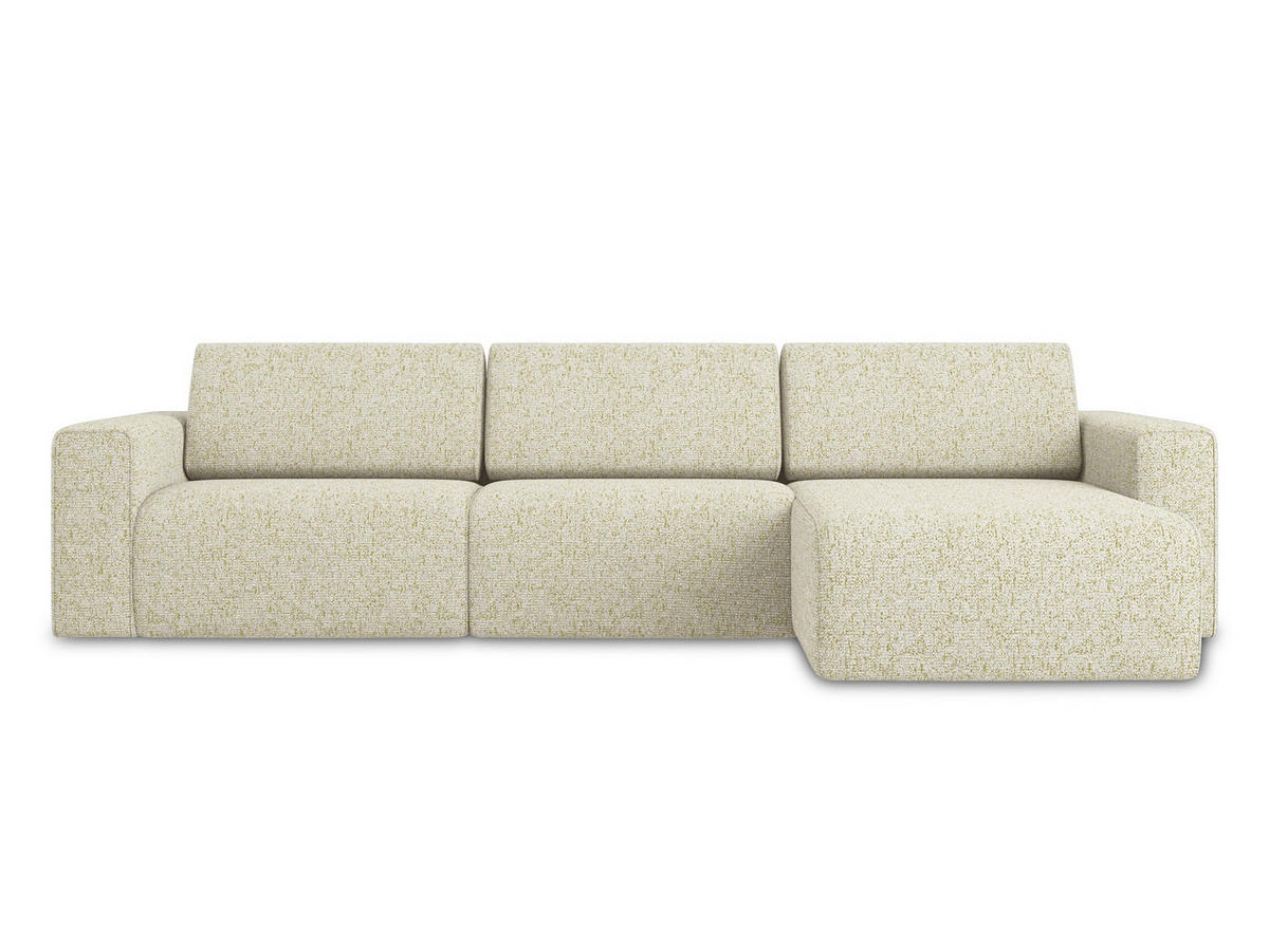 ECKSOFA rechts Strukturstoff Stoff Beige - Beige/Creme, Kunststoff/Textil (314/167cm) - Makamii