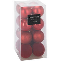 CHRISTBAUMKUGEL Basic Rot 16er Set 16/16/16 cm Kunststoff - Rot, Kunststoff (16/16/16cm) - Mondex