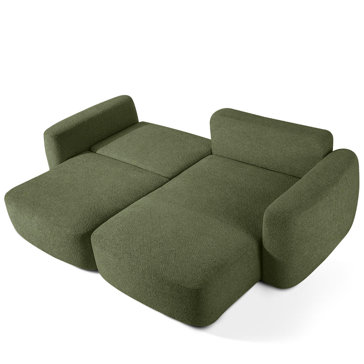 SITZGARNITUR ELOSA - Olivgrün, Holz/Textil (245/85/165cm) - KONSIMO®