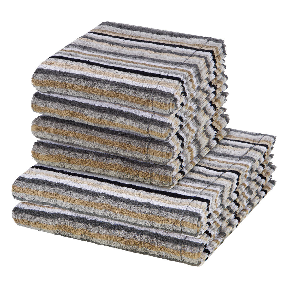 FROTTIERSET Lifestyle 6-teilig - Grau, Textil (50/100cm) - Cawoe