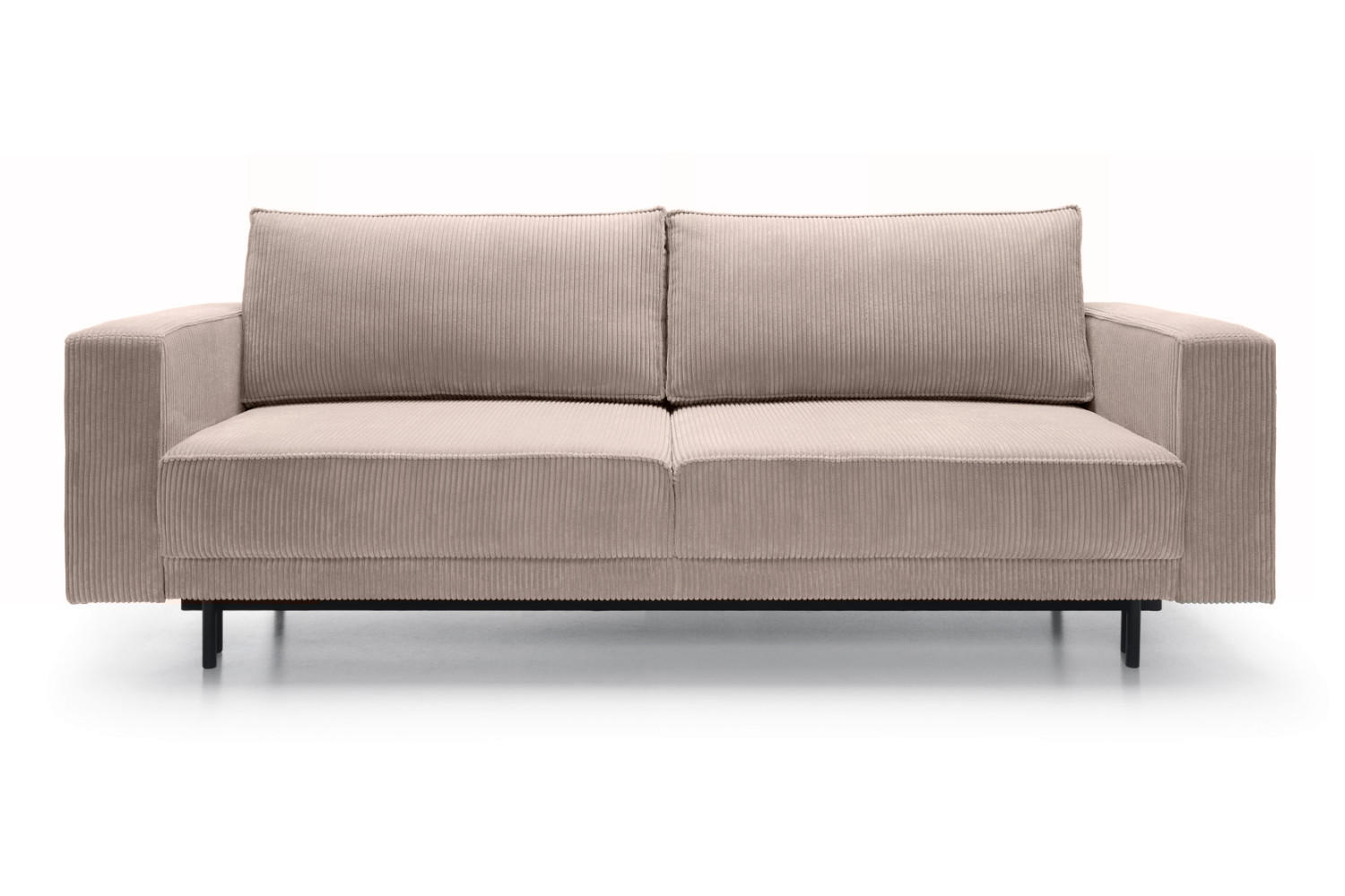 SCHLAFSOFA Rodario Beige Cordbezug - Beige/Schwarz, Textil/Metall (236/95/97cm) - Selsey