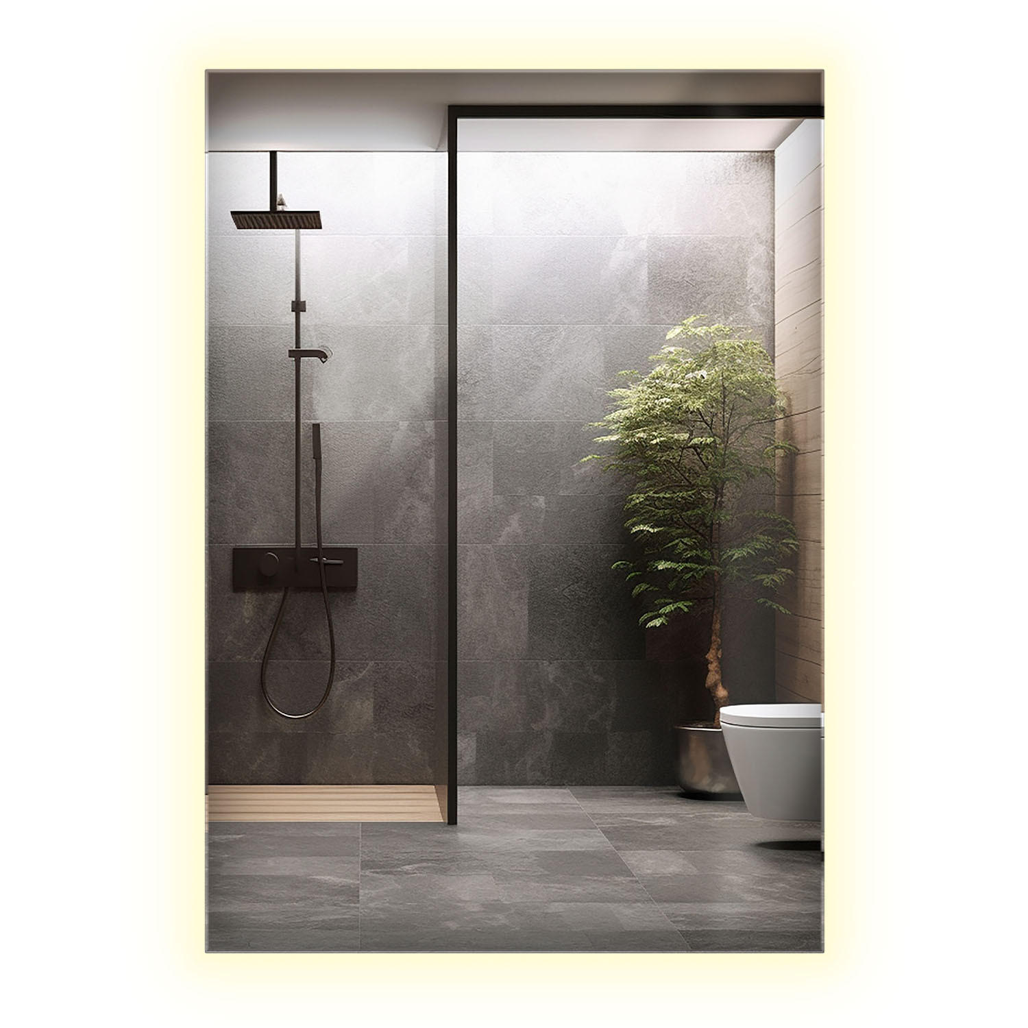 Wallfluent Led-Spiegel Transparent 70x100x0.4 cm