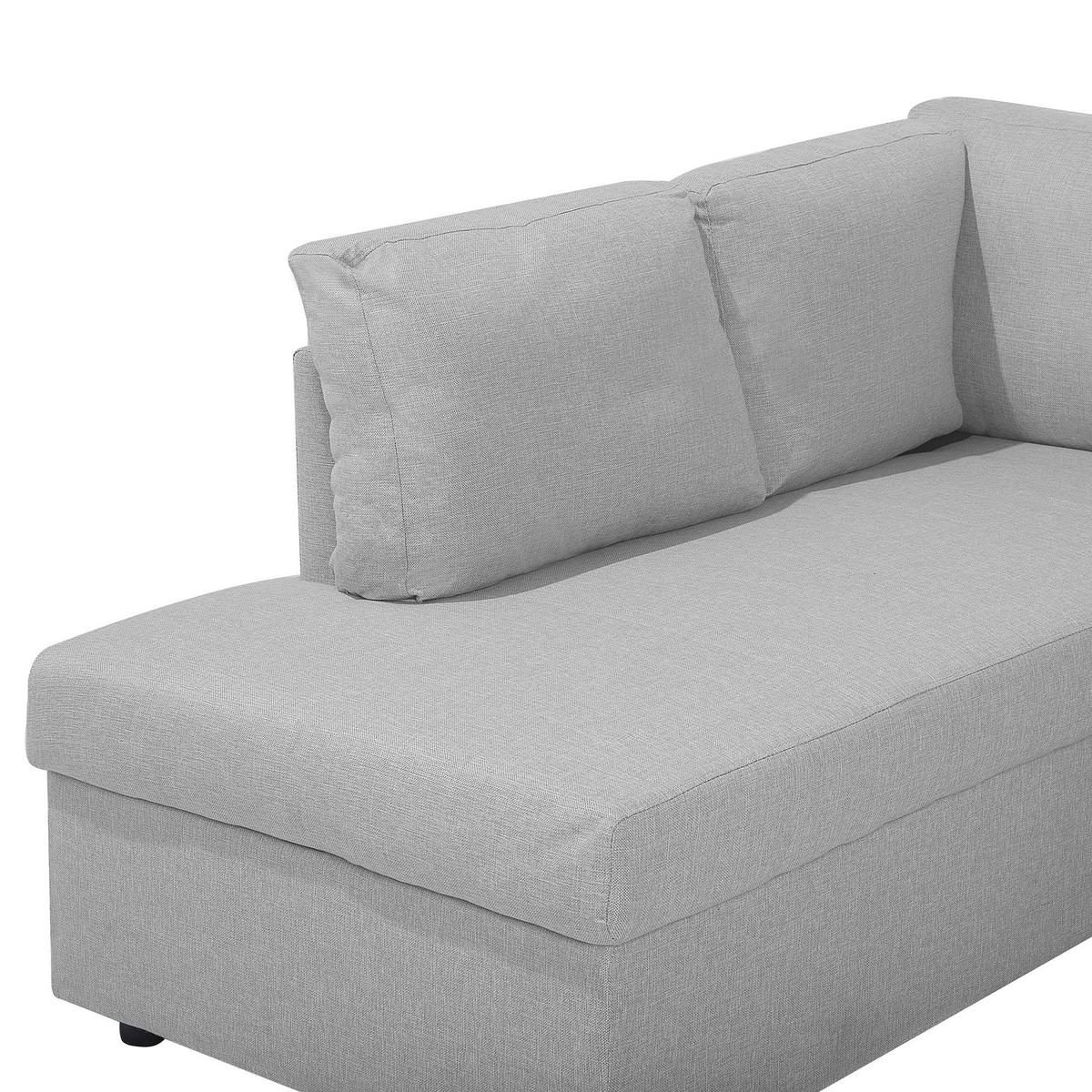 SCHLAFSOFA U-förmig Polsterbezug Hellgrau Karrabo - Hellgrau, Textil (285/90/185cm) - Beliani