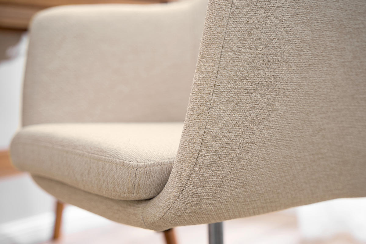 BÜRODREHSTUHL - Beige, Textil/Metall (58/91/58cm) - home24
