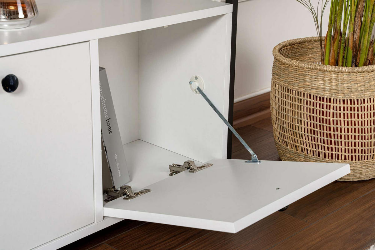 BUFFETSCHRANK solace weiss - Weiß, Holz (30/77/120cm) - Habitat Garten