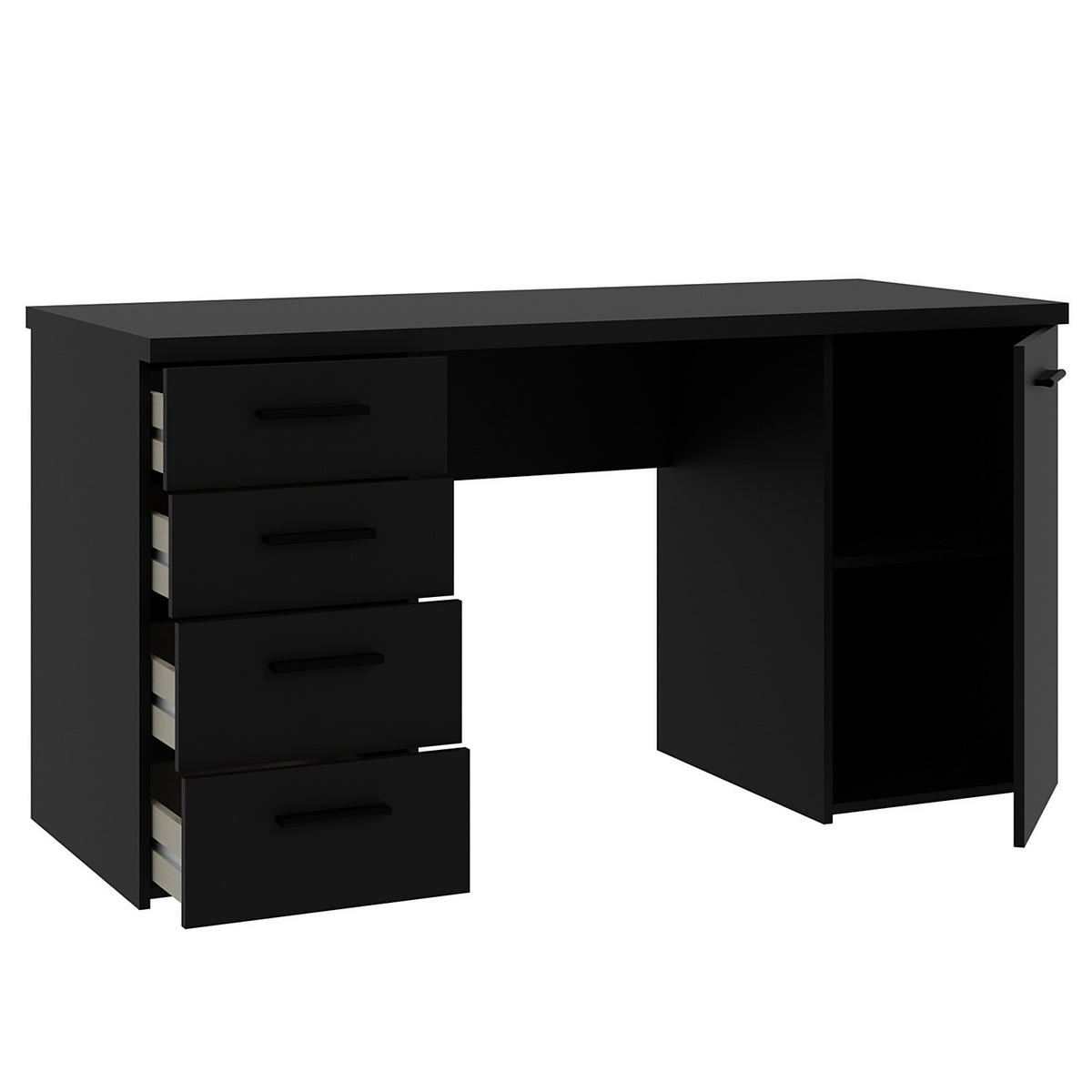 SCHREIBTISCH - Spanplatte - Silberfarben/Schwarz, Holzwerkstoff/Kunststoff (60/145/76cm) - home24