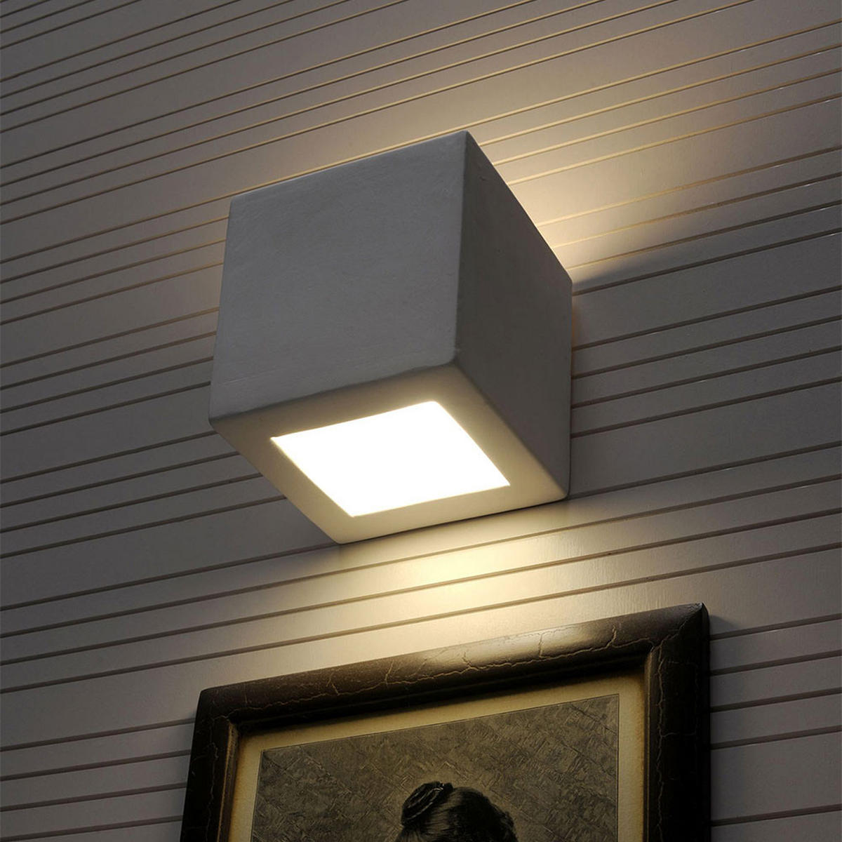 LED WANDLEUCHTE LEO Keramik Weiß - Weiß, Glas (15/15/15cm)