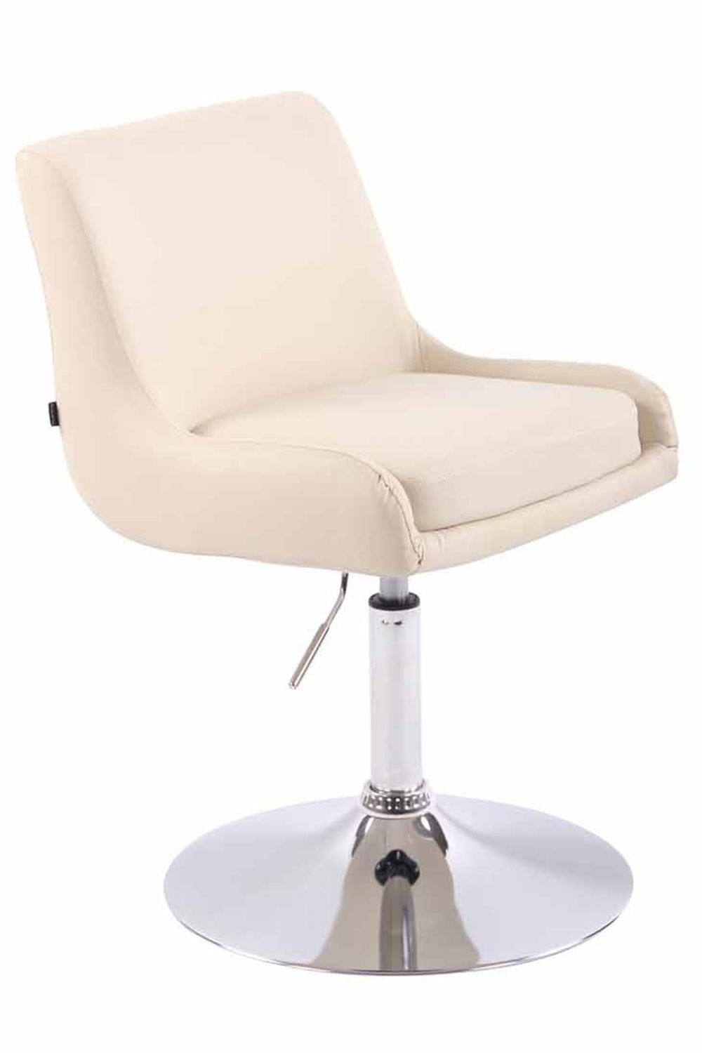 DREHSTUHL Lederlook creme - Chromfarben/Creme, Textil/Metall (43/71/50cm) - CLP