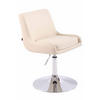 DREHSTUHL Lederlook creme - Chromfarben/Creme, Textil/Metall (43/71/50cm) - CLP