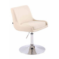 DREHSTUHL Lederlook creme - Chromfarben/Creme, Textil/Metall (43/71/50cm) - CLP