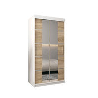 SCHWEBETÜRENSCHRANK 200/100/62 2-türig - Silberfarben/Weiß, Holz/Kunststoff (100/200/62cm) - Abiks Möbel