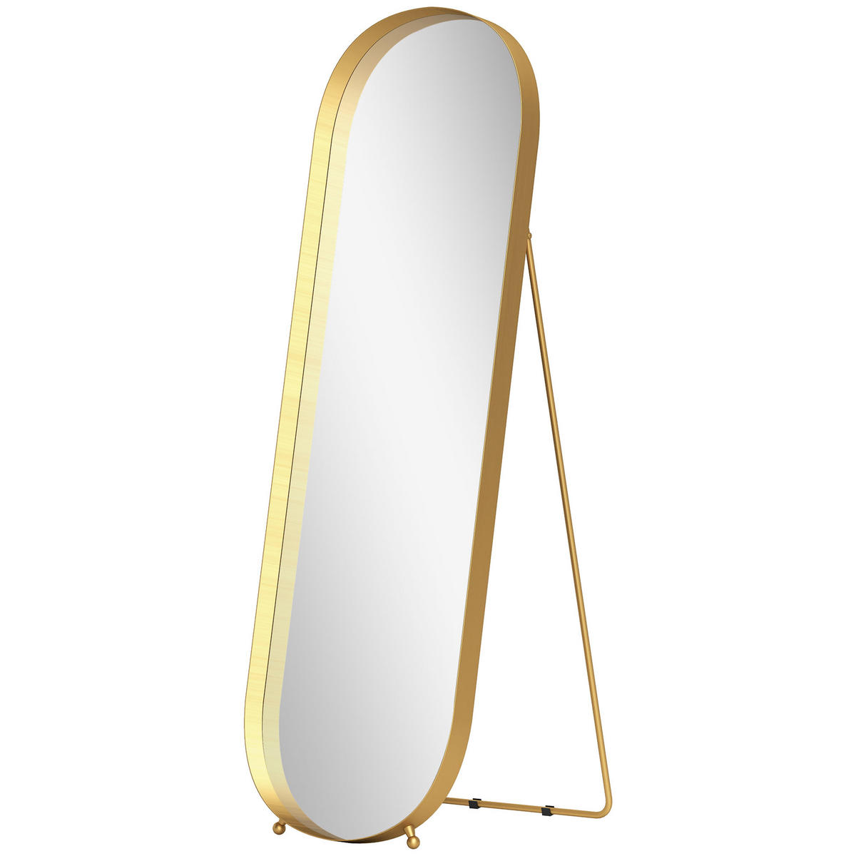 STANDSPIEGEL DE-09726 neigbar mit Metallrahmen Goldfarben - Goldfarben, Metall (50/160/6cm) - ComfortXL