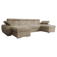 CANAPEA ÎN FORMĂ DE U Plaza U - argintiu/bej, material plastic/material textil (323/85/170cm) - MIRJAN24