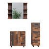 BADMÖBEL-SET Ilias Eiche rustikal 3 Teile, mit Midischrank - Wildeiche, Holzwerkstoff (60/60.8/33cm) - Vicco