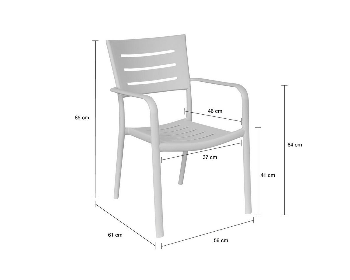 STAPELSTUHL Moroni 56x53x79 cm, Kunststoff, Grau - Grau, Kunststoff (53/79/56cm) - dasmöbelwerk