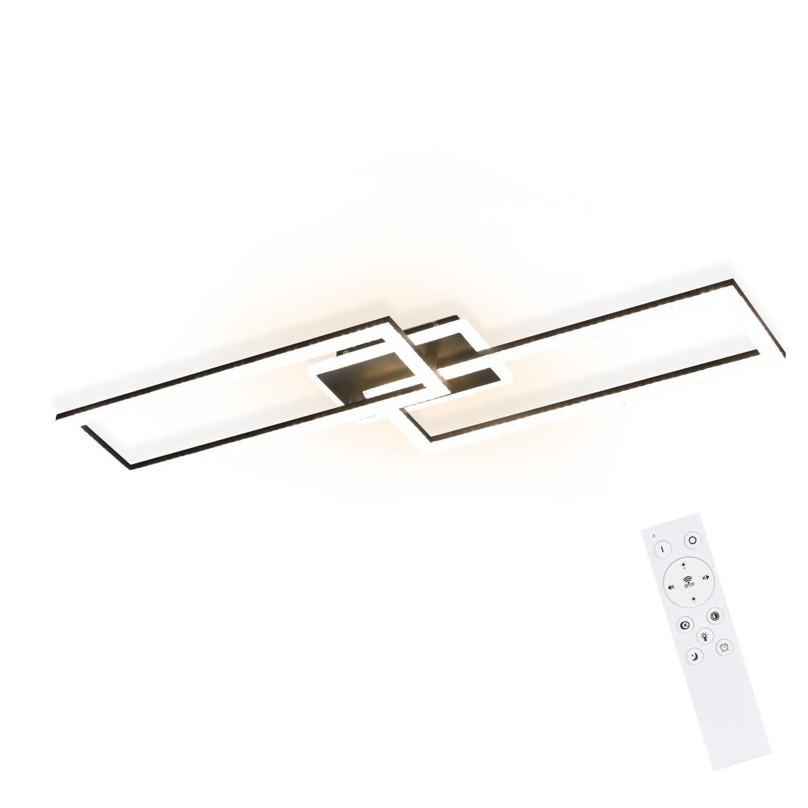 LED-DECKENLEUCHTE Kranzwacht 25.5/7.5/80.0 cm - Schwarz, Glas (80/25.5/7.5cm) - ZMH