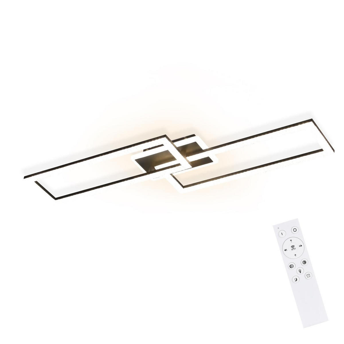 LED-DECKENLEUCHTE Kranzwacht 25.5/7.5/80.0 cm - Schwarz, Glas (80/25.5/7.5cm) - ZMH
