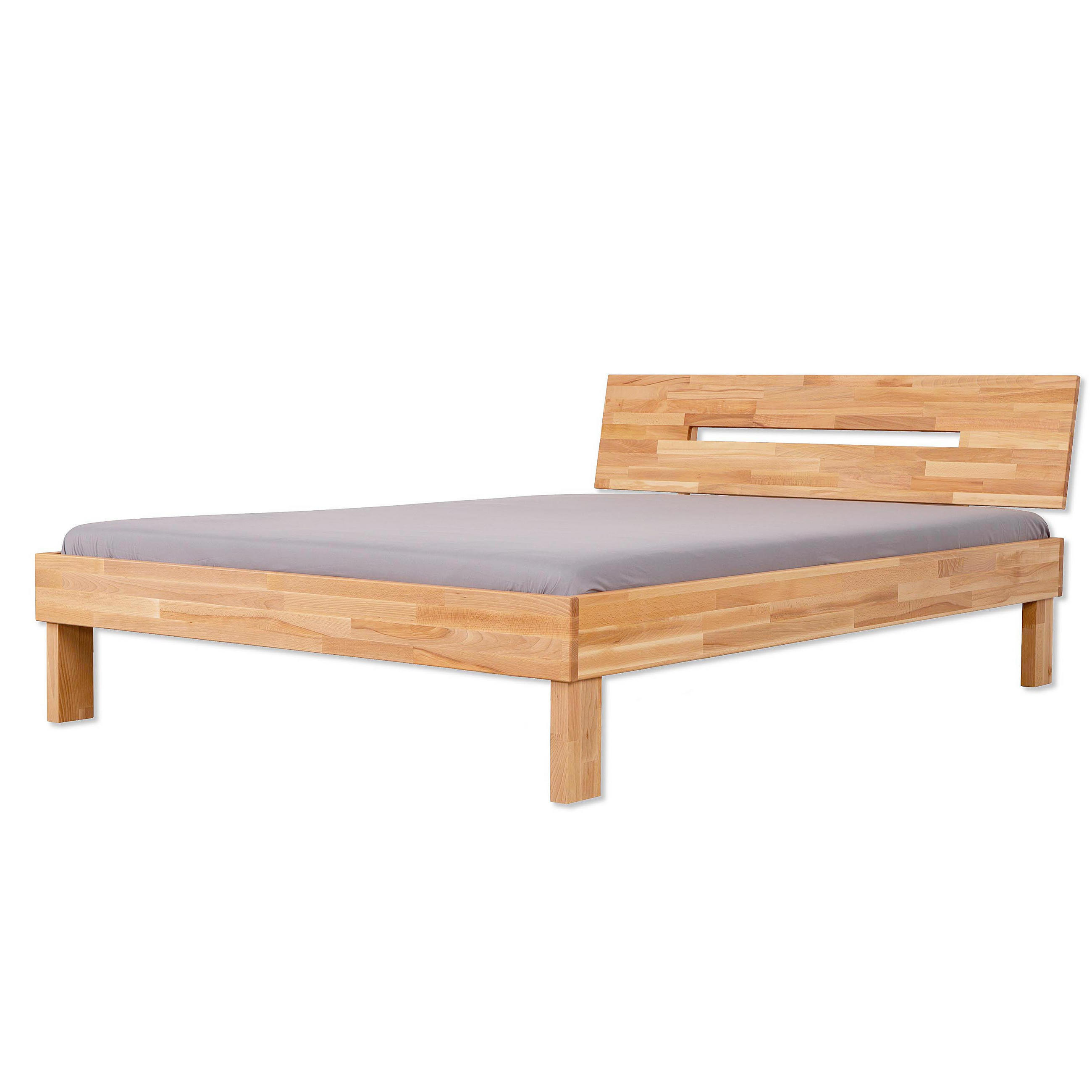 BETT Bubema Marco – Massivholzbett aus Kernbuche mit Kopfteil, natur geölt - Weiß, Holz (200/220cm) - Betten-ABC