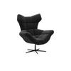 SESSEL SENSI Relaxstuhl mit 360° Drehung und Schwingfunktion – Lux-Schaumkissen, Schwarz, 104x46x119 cm - Schwarz, Holz/Textil (104/119/84cm) - DomoHome