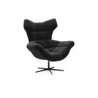 SESSEL SENSI Relaxstuhl mit 360° Drehung und Schwingfunktion – Lux-Schaumkissen, Schwarz, 104x46x119 cm - Schwarz, Holz/Textil (104/119/84cm) - DomoHome