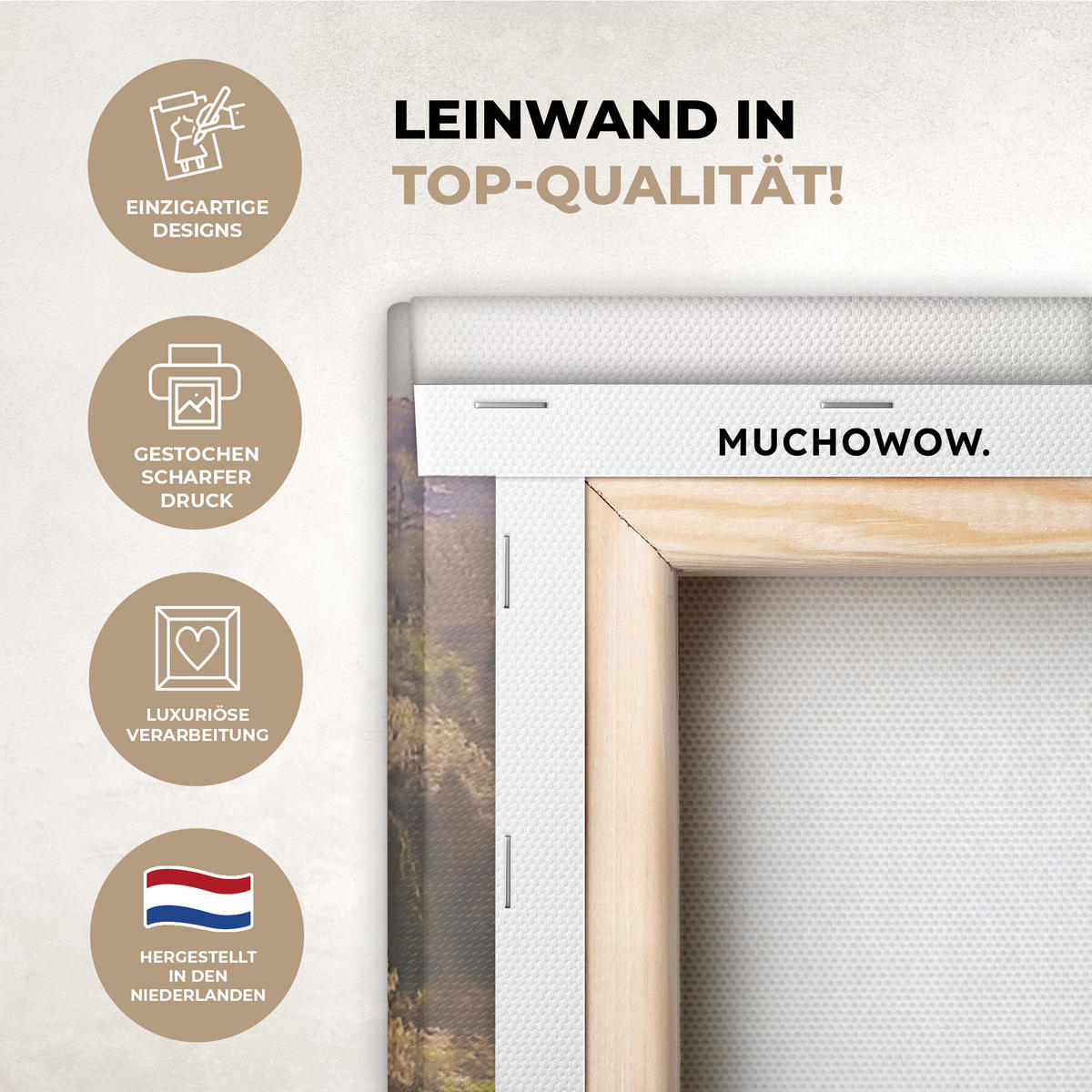 LEINWANDBILD Natur - Bäume - Berge - See - Wasser 40x60 cm - Hellgrün, Textil (40/60cm) - MuchoWow