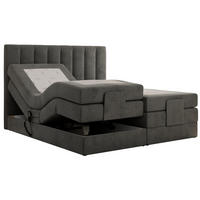 BOXBETT COMFORTO 180/200 - Dunkelgrau Velvet - H4 - Dunkelgrau, Holz/Textil (180/200cm) - MKS