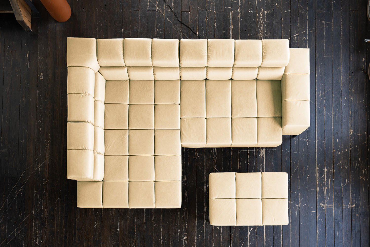 Thumbnail - Kawola Ecksofa, Beige, Leder, Echtholz, 4-Sitzer, Füllung: Komfortschaum, Ottomane links, L-Form, 321x216 cm, Wohnzimmer...