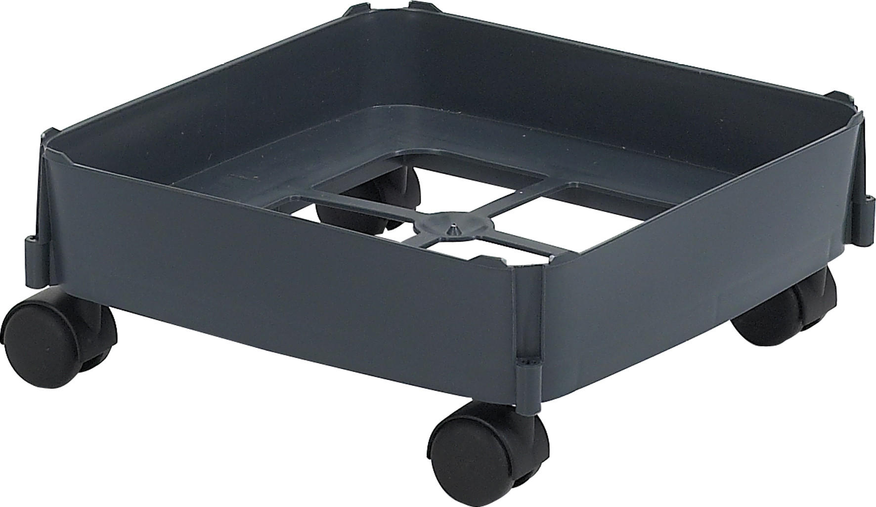 FAHRWAGEN Mehrzweck-Behälter 90 L, dunkelgrau weiche Rollen - für harte Böden - Grau, Kunststoff (37.5/14/37.5cm) - GRAF