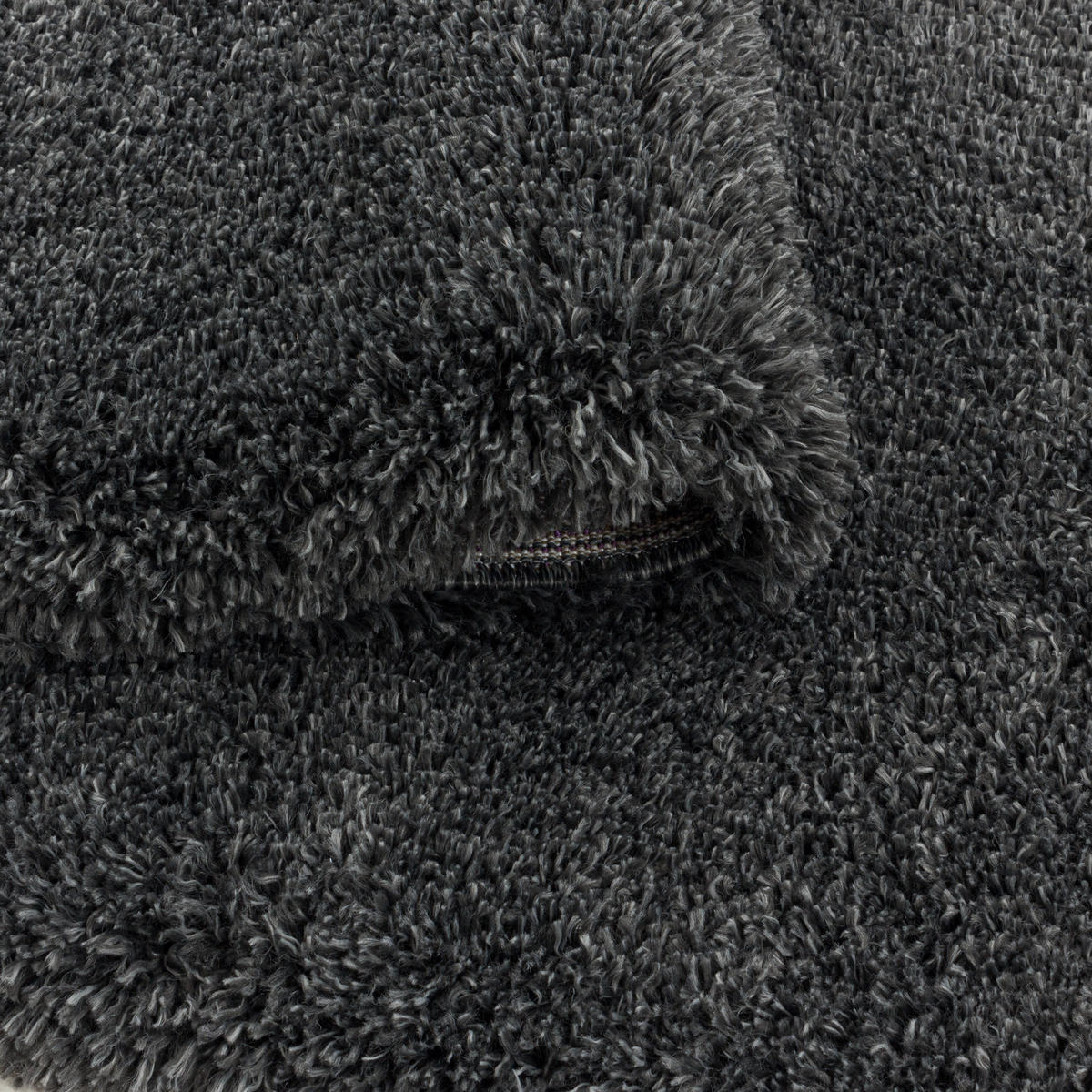 TEPPICH Hochflor Shaggy Uni Style Polypropylen Wohnzimmer Grau Läufer 60x110 - Grau, Textil (60/110cm) - KADIMA DESIGN
