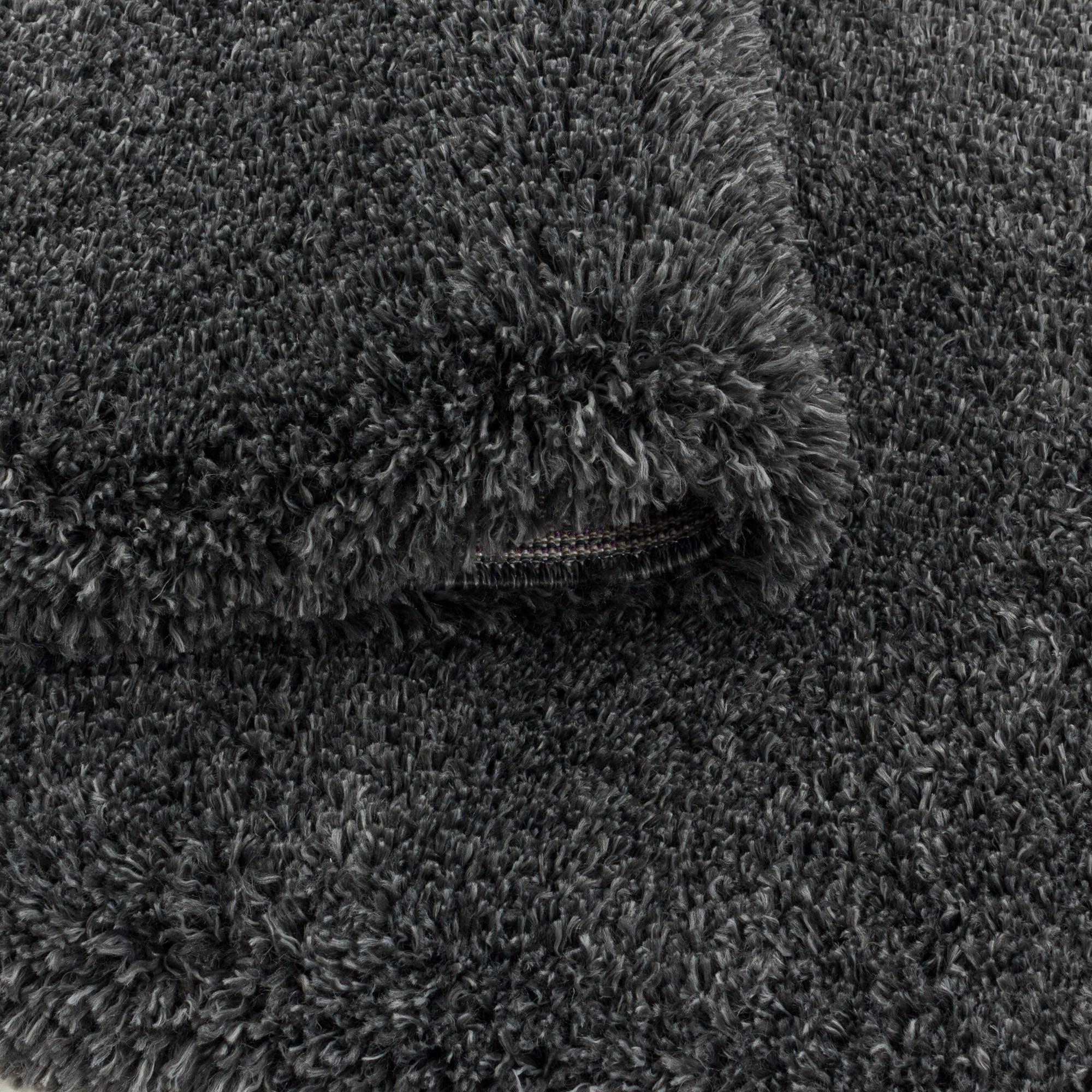Thumbnail - Kadima Design Teppich, Grau, Textil, Uni, Rund, 80x80 cm, pflegeleicht, Teppiche & Böden, Teppiche, Hochflorteppiche & S...